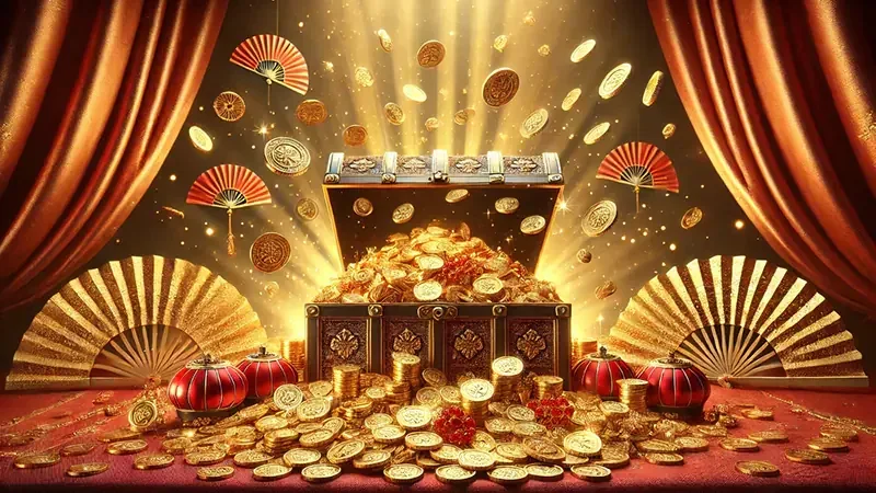 Ilustrasi layar slot dengan simbol dan reel permainan
